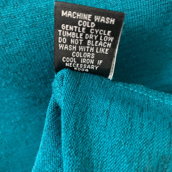 RAFAELLA Top Teal Blue Long Skeeve Knit lightweight stretch petite small ps - Picture 7 of 8